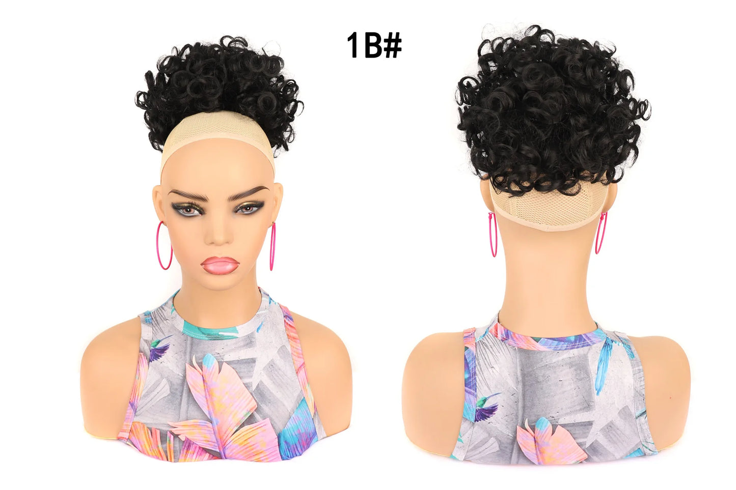 Synthetic Afro Puff Drawstring Ponytail Hair Bun 10 Inch Short Afro Kinkys Curly Afro Bun Extension Hairpieces Large Size