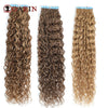 Tape In Hair Extensions Water Wave Real Human Hair 2# Dark Brown Natural Cural Tape On Hair Ectensions Skin Weft Hairpiece 2G/Pc