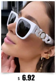 Fashion Model Ocean Gelb Quadratische Sonnenbrille Damen Luxusmarke Oversized Shades Perle Chic Sonnenbrille für Damen Herren Oculos