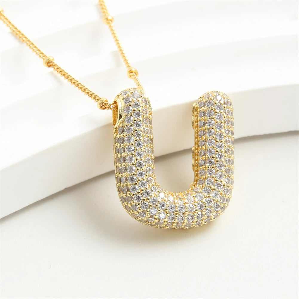 Vintage Edelstahl Golden Buchstaben Anhänger A-Z Alphabet Anfangsbuchstabe Halskette für Frauen Panzerkette Kragen Schmuck Geschenk