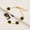 Stainless Steel Non Fading Minimalist Creative Plant Live Leaf Petal Flower Pendant Necklace Earrings Bracelet Jewelry Set