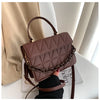 Solid Plaid Crossbody Bags For Women, Chain Decor Fashion Shoulder Bag Ladies Handbag For Daily Used