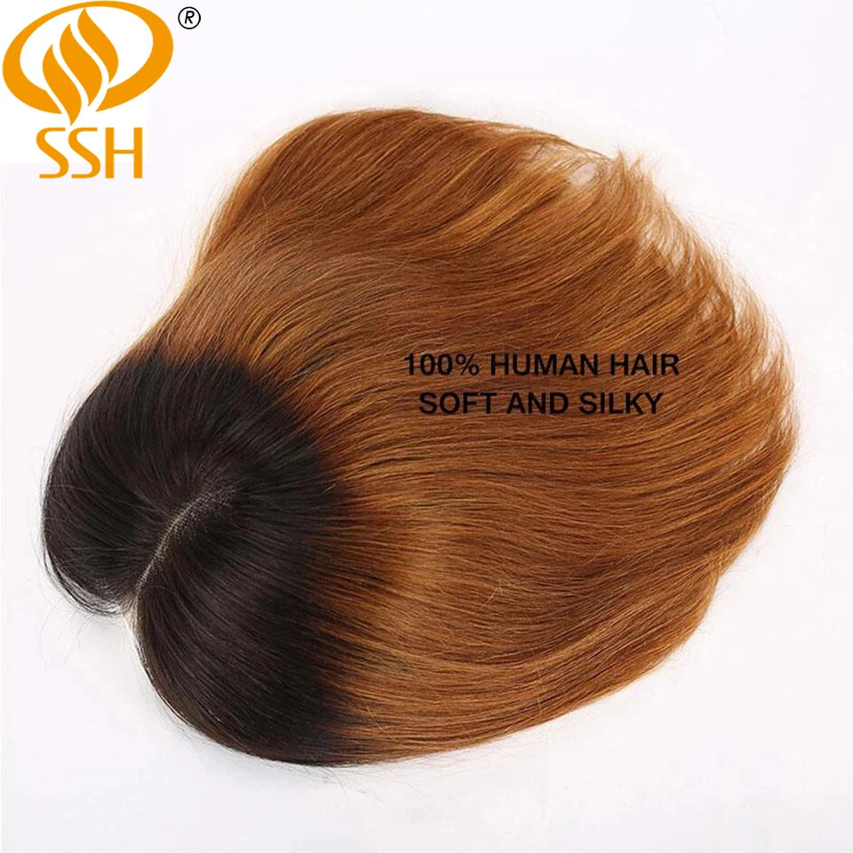Kurze Ombre Honigblonde Bob Perücke mit Babyhaar Honigbraune Glatte Echthaarperücken Lace Part Seitenbraune Perücken für Schwarze Frauen