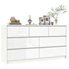 7 Drawer Dresser for Bedroom, 55 Inch Modern Dresser with High Gloss Drawers, Large Wood Chest of Drawer, White/Black