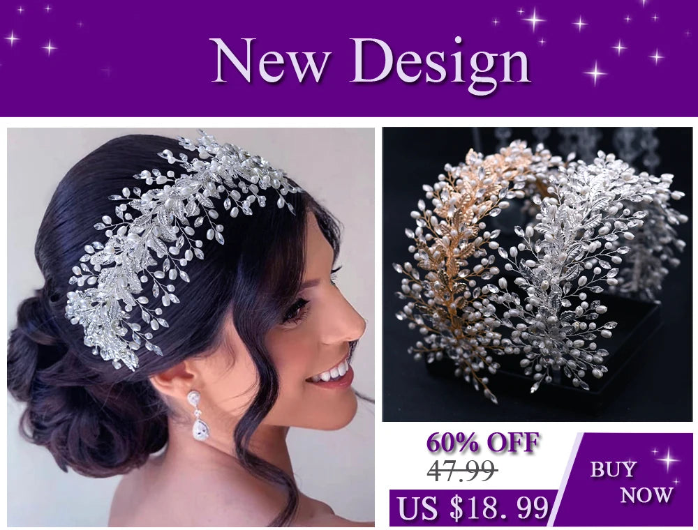 YouLaPan HP500 Rhinestone Bridal Headband Tiara Wedding Hair Accessories Luxury Bride Headpiece Pageant Headdresses Hair Jewelry