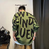 Pullover Man Letter Green Knitted Sweaters for Men Crewneck Loose Knitwear Round Collar Clothing Deals 2024 Fit Cheap Woven Top