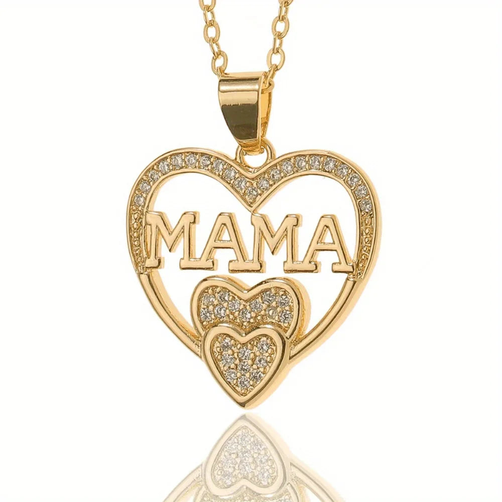 Damen-Halskette mit Mama-Buchstaben, trendiger Partyschmuck, Weihnachts-Halloween-Geschenk, Valentinstagsgeschenk für Frauen, Mütter, Familie, Freunde