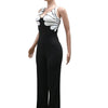 Beyprern Wunderschöner Jumpsuit mit Muscheldetails für Damen, ärmelloser Palazzo-Jumpsuit, weites Bein, Hosenanzug, Overalls, sexy Clubwear