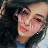 2024 Halbrahmen Marken Designer Brille Damen Quadratische Perle Berühmte Sonnenbrille Weibliche Mode Übergroße Klare Rosa Brille Damen
