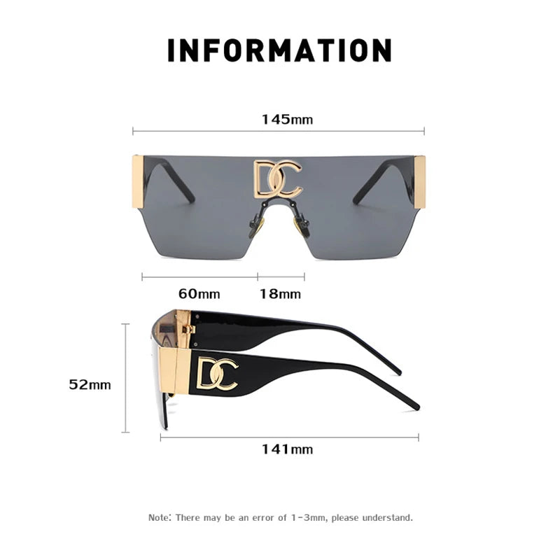 Neue 2024 Luxus Designer Square Sonnenbrillen Frauen Mode Trendy Punk Sonnenbrille Damen Farbverlauf Shades Brillen Oculos UV400