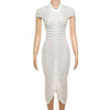 Gestricktes langes weißes Kleid Damen Bodycon Cocktail Abendkleider Damen Sommer Elegant Luxus Maxi Strick Sexy Party schwarze Kleider