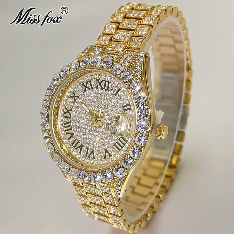 MISSFOX Pink Damen Armbanduhren Luxus Klein Zifferblatt Elegant Quarz Uhr Für Damen Icy Look Party Schmuck Mini Babe So Süß Armbanduhr