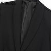 Willshela Damenmode Satin Schwarz mit Feder Blazer Jacke Vintage Kerbausschnitt Einreiher Lange Ärmel Damen Outfits