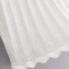 Damen V-Ausschnitt gestricktes Häkel-T-Shirt mit
