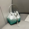 Handhabung Strasssteine Abend-Clutch-Tasche Geldbörsen und Handtasche Luxus Designer Umhängetasche Glänzende Kristall-Clutch-Geldbörse Eimer-Tasche
