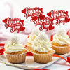 YOMDID 24tlg. Happy Valentines Day Cupcake Toppers Glitzer Rot Dekorationen Valentinstag Cupcake Spieße Geschenk zum Valentinstag