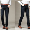 Business Men's Jeans Casual Straight Stretch Fashion Classic Blue Black Work Denim Trousers Male Brand Clothing