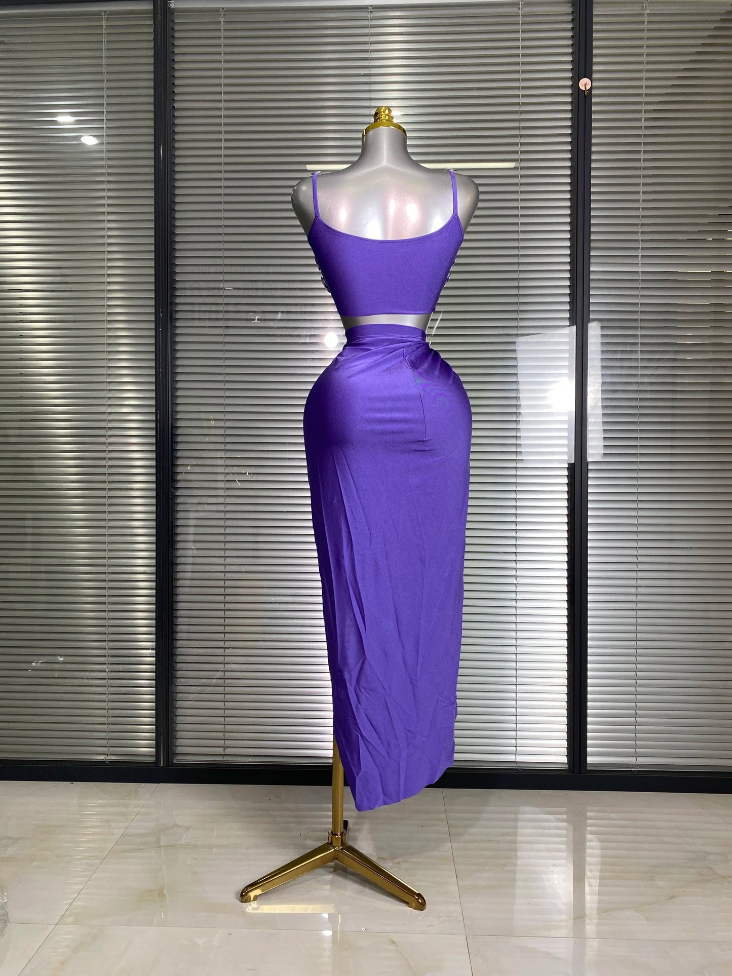 New Women Sexy Two Pieces Set Stretched Crystal Diamonds Night Club Skirt Suits Laced Singer Dancer Stage Performance Costume