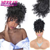 Synthetic Afro Puff Drawstring Ponytail Hair Bun 10 Inch Short Afro Kinkys Curly Afro Bun Extension Hairpieces Large Size
