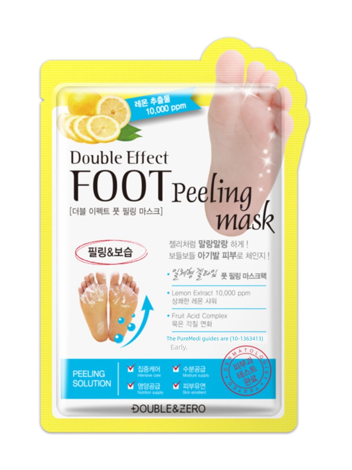 Südkorea Die Enjia Doppelt Peeling Fußmaske gegen abgestorbene Haut und Schwielen Feuchtigkeitsspendend Zarte weiße Füße Sohlenpflege Fußmaske