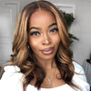 Highlight Body Wave Bob Perücke Echthaar Lace Front Echthaarperücken für Frauen Honigblond 13X6 Transparente Lace Frontal Perücke