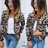Women's Hot Style Baseball Uniform Fashion Leopard Print Loose Collar Zipper Cardigan Jacket Ladies Sport Jacket Tops Clothes