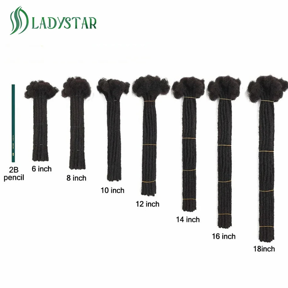 Dreadlock Extensions Human Hair For Men/Women Crochet Braids 100% Human Hair Handmade Loc Extension 0.6 cm Dreadlocks