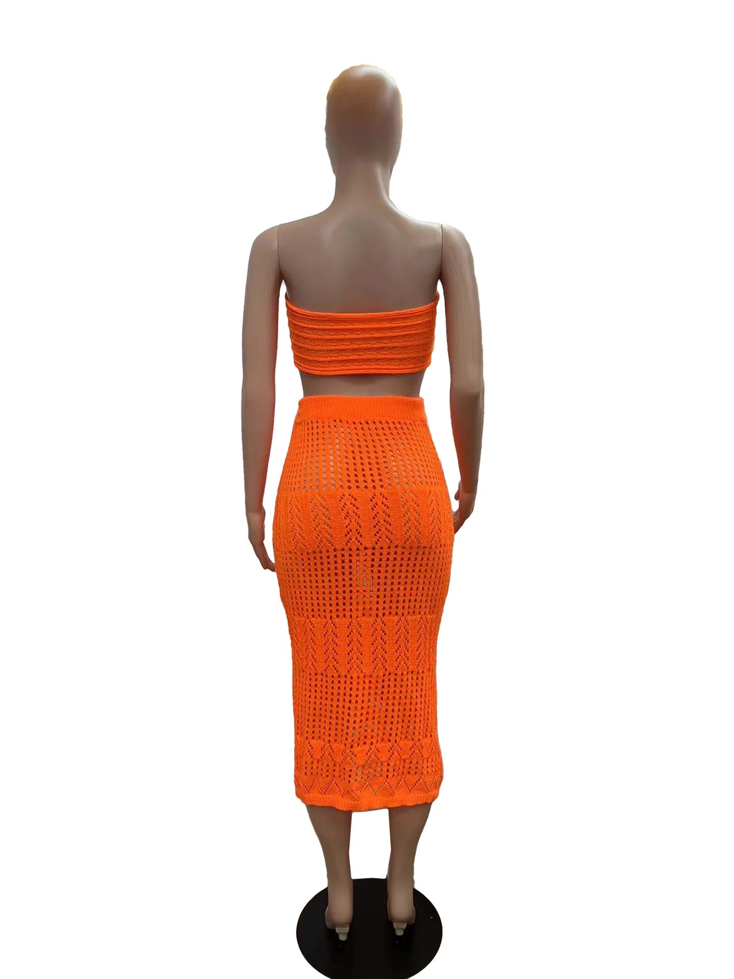 CM.YAYA Crochet Knitted Women's Sets Sleeveless Tops+ Skirts Suits 2024 Summer Two 2 Piece Set Outfit Beach Holiday Tracksuit