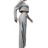 CM.YAYA Fashion Striped Splicing Women's Set Long Sleeve Sweatshirt and Sweat Pants Tracksuit 2024 Winter Two 2 Piece Set Outfit