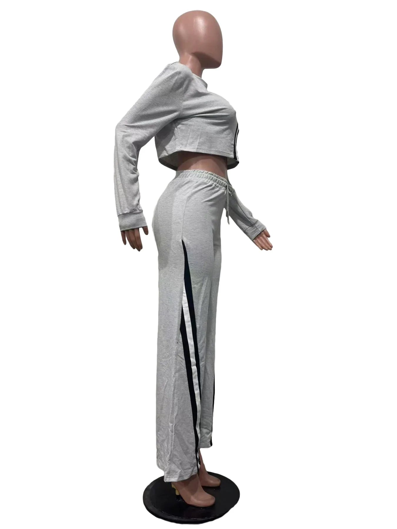CM.YAYA Fashion Striped Splicing Women's Set Long Sleeve Sweatshirt and Sweat Pants Tracksuit 2024 Winter Two 2 Piece Set Outfit