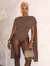Joskaa Chic and Elegant Tassel Swing Collar Bodysuit Women Hipster Sexy One Piece Rompers 2025 Spring Midnight Party Club Tops