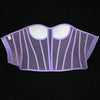 Women Mesh Corset Bustier With Cups Overbust Tight Shaping Tops Strapless Transparent Bodice Slimm Waist Wedding Lace Up Boned