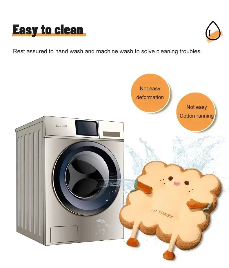 1 Stück Simulation Brot Toast Kissen Gefüllt Memory Foam Kissen Sofa Stuhl Dekor Sitzkissen Niedliche Studenten Stuhlauflage