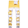 2023 New  Casual Mens Cotton Jeans Elastic Slim Skinny White Camouflage Printing Jeans Male Thin Denim Pants Vaqueros Hombre