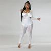 Sexy Mesh Patchwork Transparenter Club-Bodycon-Jumpsuit für Damen, durchsichtiger Einteiler-Overall, Clubwear, Party-, Geburtstagsoutfits