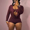Insglas Frühling Trend Schwingkragen Sexy Damen Jumpsuit + Metallschnalle BH Hipster Midnight Party Neues Workout Fit Coquette Playsuits