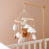 Baby-Kinderbett-Mobile-Rassel-Spielzeug 0-12 Monate Säugling Weicher Filz Teddy Samt Rosa Bär Bettglocke Hängendes Spielzeug Halterung Babybett Mädchen Spielzeug