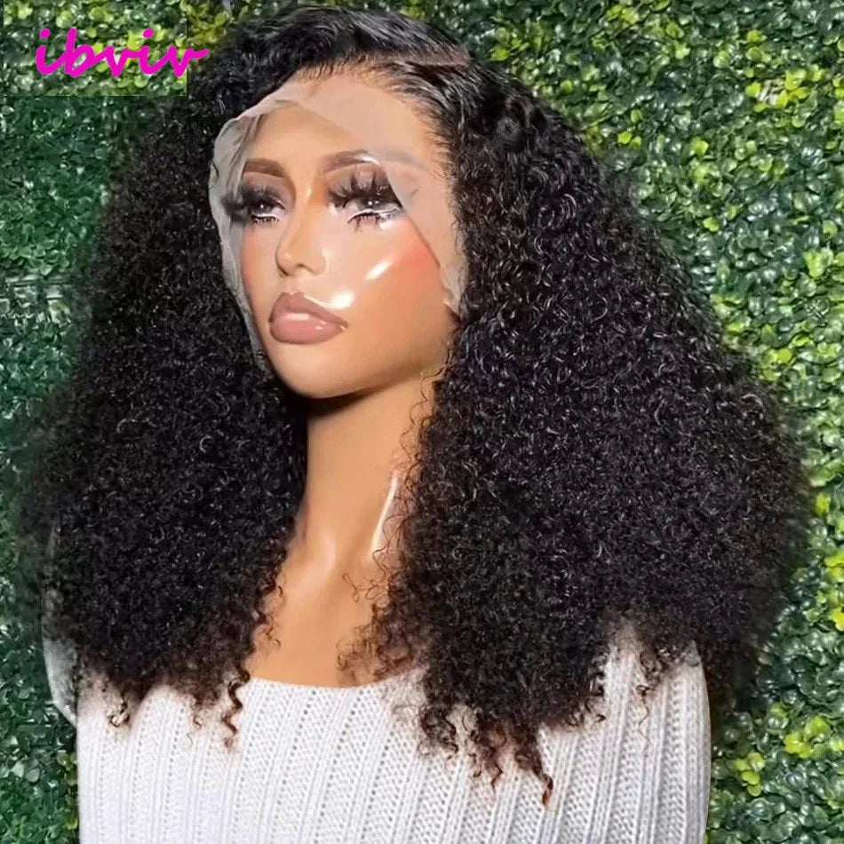 22Inch Vietnamese Hair 250 Density Kinky Curly Transparent 13x4 Lace Front Wig 13x6 Lace Frontal Human Hair Wigs Remy For Women