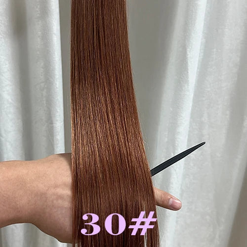 50Pcs Nano Ring Human Hair Extensions Straight Remy Micro Beads Ring Hair Extension 0.5g/0.8g/1g/Strand 12-26Inch Natural Color