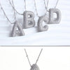MHS.SUN Hochwertige Bubble Initialenkette Buchstabe A-Z Silberfarbene Zirkon 26 Initialen Ballon Anhänger für Damen Herren Schmuck