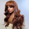 Honey Caramel Ombre Wig Layered Straight Lace Front Wig With Bangs Honey Blonde 13x4 HD Lace Wig Clearance Synthetic For Women