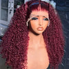 40 Inch Red Colored 13x6 Hd Lace Frontal Human Hair Wigs Pre Plucked 99J Burgundy Water Deep Wave Curly 30 36 40 Inch 13x4 Lace Front Wig For Women