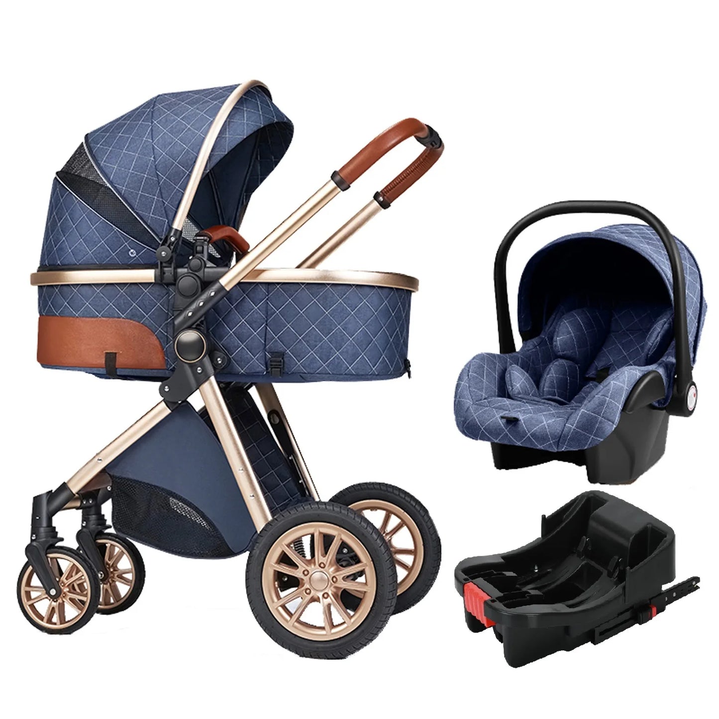 Kinderwagen 3 in 1 Kinderwagen für Babys, leichte Buggys, Babykutsche, ISOFIX BASIS, Baby Reisekinderwagen, Neugeborenenkinderwagen