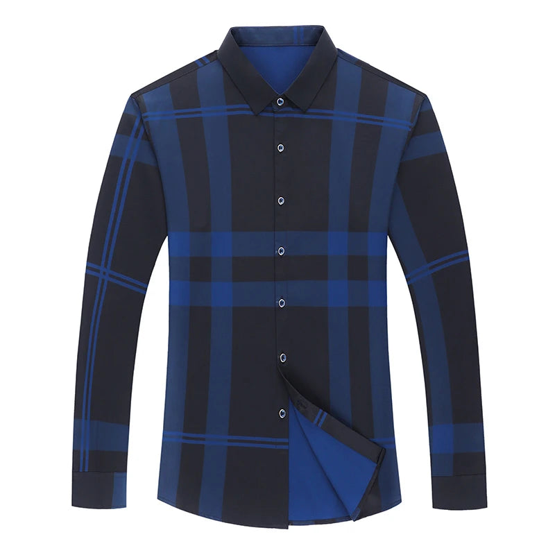 New Men's Casual and Fashionable Long Sleeved Shirt with Printed Anti Wrinkle Business Shirt