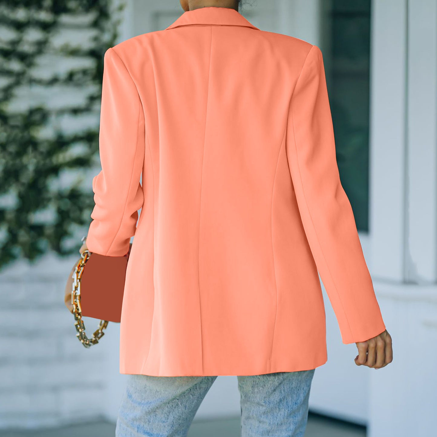 Autumn Pink Blazer Women Slim Elegant Blazers Jacket Women's Buttons Double Breasted Blazer Office Ladies Work Coats Jacket