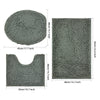 3-piece bathroom chenille floor mat, absorbent anti slip bathroom carpet, bathroom U-shaped foot mat, toilet lid, TPR anti slip