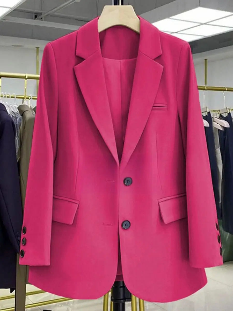 Candy Color Blazer Women Clothing Trends Long Sleeves Blazers Chic Office Ladies Jackets Luxury High-end Coat Vestido Outerwear