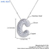 MHS.SUN Hochwertige Bubble Initialenkette Buchstabe A-Z Silberfarbene Zirkon 26 Initialen Ballon Anhänger für Damen Herren Schmuck