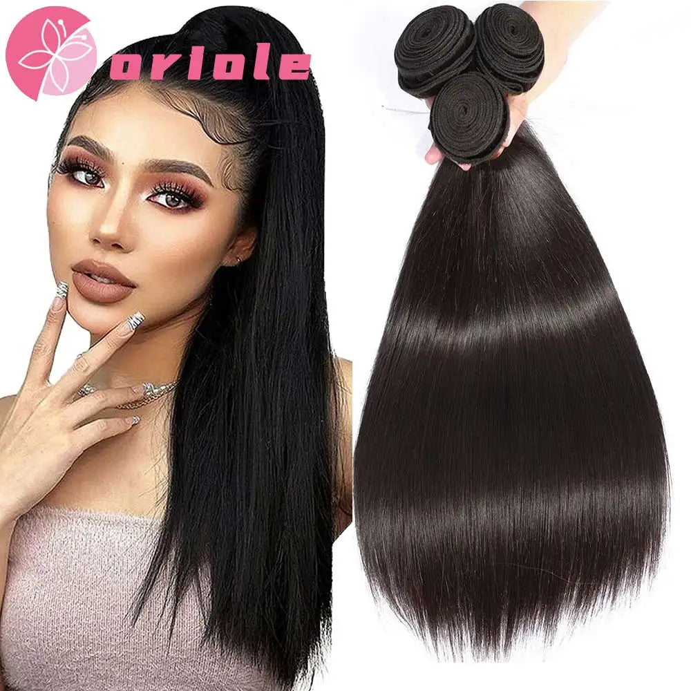 15A Peruvian Straight Hair Bundles Natural Straight Human Hair Bundles  8-32 Inch Remy Human Hair Extensions For Black Women