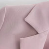 Autumn Notched Collar Open Stitching Blazer Vintage Women Full Sleeve High Waist Short Suit Cool Girl Coat Outwear